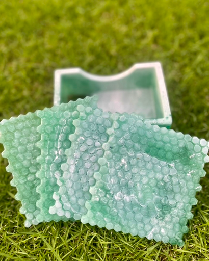 [Honeycomb Square Coasters] Luxe Meliora