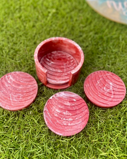 [Round Ribbed Coasters] Luxe Orbica